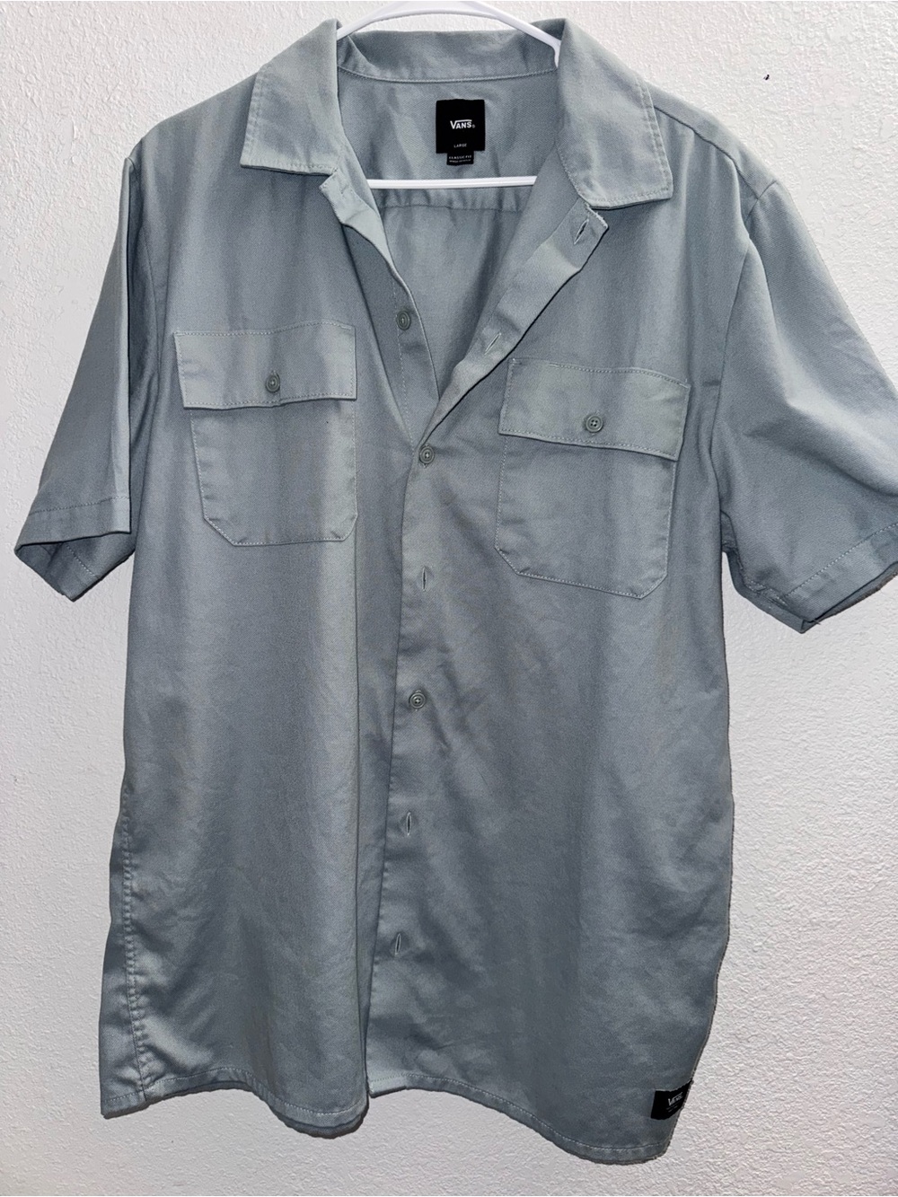 Vans Light Gray Short-Sleeve Button-Down Shirt